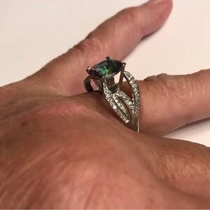 Mystic Topaz Stamped 925 Sterling Silver Ring